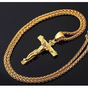 Religieuze Jesus Cross Ketting Voor Mannen Mode Goud En Leuke Cross Hanger Met Ketting Ketting Sieraden Voor mannen