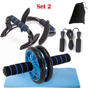 Ab Roller Kit Sterke Dragende Push-Up Bar Springtouw Knie Pad Home Fitness Gym Abdominale Core muscle Exerciser