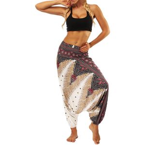 Vrouwen Broek Zomer Casual Losse Yoga Broek Baggy Boho Aladdin Jumpsuit Harem Wijde Broek Vrouwen Pantalones De Yoga Para Mujer #