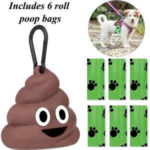 Pet Poop Bag Cute Shit-shaped Dog Cat Waste Bags Portable Dog Poop Dispenser Holder Pets Cleaning Products For Outdoor