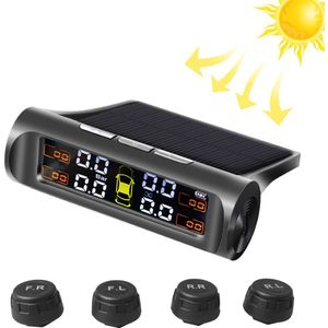 Tpms Zonne-energie Tpms Auto Bandenspanning Alarm Monitor Auto Security System Tyre Pressure Temperatuur Waarschuwing 360 Verstelbare