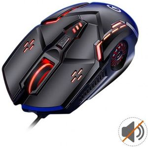 Stille/Geluid Usb Wired 6-Knoppen 3200Dpi Verstelbare Licht Gaming Muis Voor Pc