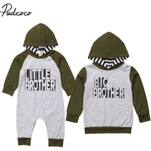 Baby Lente Herfst Kleding Brother Match Baby Kids Jongen Top Hoodies Baby Romper Lange Mouw Brief Casual Kleding Outfit