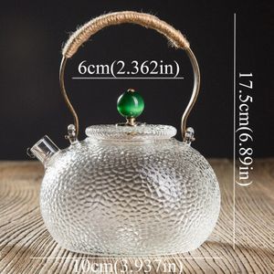 700Ml Hittebestendige Borosilica Glas Theepot Met Koperen Handvat Deksel Japanse Stijl Verwarmde Container Koffie Thee Maker Pot