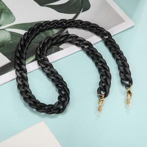 Teamer Vintage Matte Black Acryl Glazen Ketting Masker Lanyards Grote Opknoping Hals Houder Zonnebril Bandjes Mode Brillen Cord