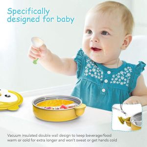 Cartoon Aap Babyvoeding Set, Baby Warming Kom & Bendable Lepels Vorken, gezonde Kinderen Servies Set Voor Baby Kleuters