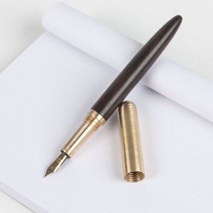 Vintage Vulpen Palissander En Messing Pen Teken Pen Zuiver Koper Pen Voor Reizen, Kantoor, business