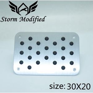Aluminium Auto Vloermat Tapijt Dikke Aluminiun Hak Plaat Pedaal 30x20cm