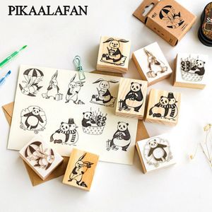 PIKAALAFAN Mooie Pet Geschenkdozen Hout Stempel Scrapbook DIY Fotoalbum Kaart Decoratie Craft Houten Rubber Stempel Speelgoed