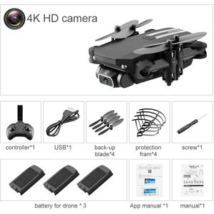 Kakbeir Mini Rc Drone 4K Hd Camera Wifi Fpv LS-MIN Rc Opvouwbare Pocket Quadcopter Profesional Helicopter Dron Zwart Speelgoed voor Jongens