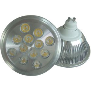 12 W AR111 LED Spot Licht, AC85-265V of AC DC12V, GU53 gu10, Gepolijst Aluminium, AR111 LED Lamp, 12*1 W