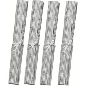 4 Stks/set Eenvoudige Stijl Bamboe Plastic Placemats Voor Eettafel Runner Pvc Plaats Mat In Keuken Accessoires Cup Wijn Mat