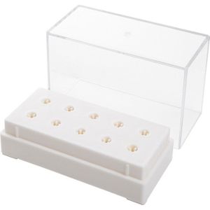 10 Gaten Lege Container Stand Nail Art Boor-Bit Opbergdoos Acryl Houder 10 Grid Art Boor Organizer case Roze Wit