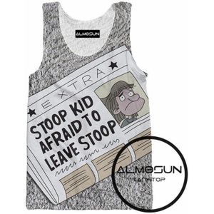 ALMOSUN Bukken Kid 3D Over Print Tank Tops Zomer mouwloze Hipster Hiphop Casual Street Wear Top Tee voor Mannen