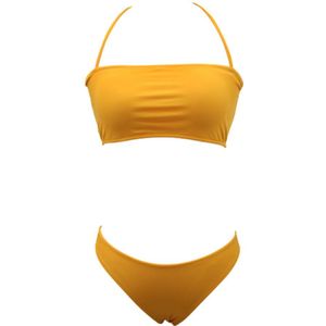 Womens Lace Up Padded Badpak Wirefree Backless Split Bikini Set