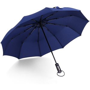 10 Ribben Winddicht Automatische Paraplu 3 Vouwen Sterke Frame Vlakte Enkele Luifel Paraplu Voor Heren & Dames