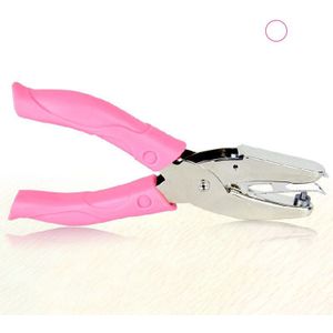 Handdetectoren Papier Punch Hartvorm Enkele Gat voor Wenskaarten Plakboek Notebook Puncher Hand Tool met Roze Grip