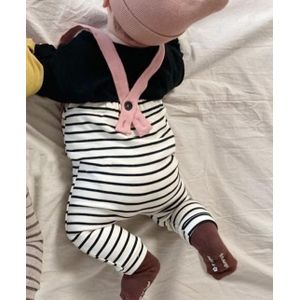 Pasgeboren Baby Overalls Jumpsuits Lente Zuigelingen Baby Jongen Meisjes Broek Zwart Bruin Gestreepte Baby Kleding Voor 0-24M