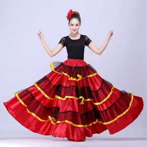 Spaanse Flamenco Rok Buikdans Rok Spaanse Dans Kostuums Flamenco Jurk Stijldansen Jurk