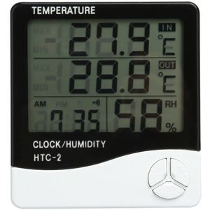 Lcd Digitale Thermometer Hygrometer Indoor Elektronische Temperatuur-vochtigheidsmeter Klok Weerstation Huishoudelijke Thermometers