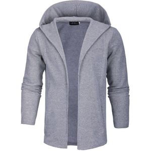 Mode Heren Vesten Mannelijke Toevallige Lange Hooded Gebreide Bovenkleding Slim Fit Effen Kleur Vest Truien Mannen Kleding