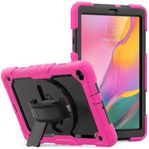360 Rotatie Hand Strap &amp; Kickstand Silicone Tablet Case Voor Samsung Galaxy Tab Een 10.1 Case Sm T510 T515 beschermhoes