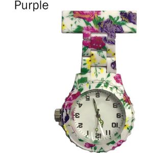Kleurrijke Silicone Ronde Wijzerplaat Quartz Pocket Verpleegster Horloge Quartz Broche Arts Verpleegkundige Opknoping Horloges FS99