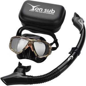 Yon Sub Camouflage Professionele Duikbril Snorkel Anti-Fog Bril Bril Set Zwemmen Apparatuur Snorkel Beademingsbuis Eye P