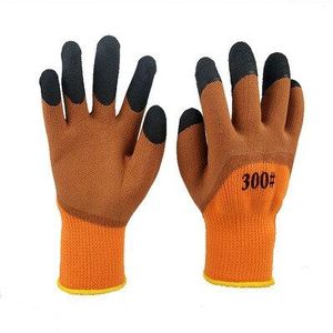 10Pairs Latex Thermische Handschoenen Gerimpelde Antislip Palm Dompelen Dragen-Resisatnt Fluwelen Voering Veiligheid Mechanische Reparatie Bouw