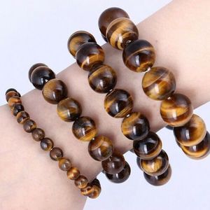 STENYA Stretch mannen Armband Elastische Tiger Eye natuursteen expandable sieraden kralen glas Selecteerbare Size 6mm 8mm 10mm 12mm