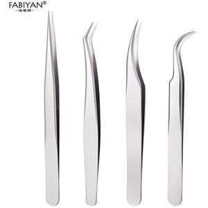 2Pcs Anti-Magnetische Nipper Clipper Tweezer Gebogen Rechte Rhinestone Glitter Rvs Picking Nail Art Tool