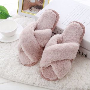 Newbeads Fuzzy Slippers Voor Vrouwen Indoor Platte Schoenen Warme Winter Huis Slipper Vrouwelijke Non Slip Slippers
