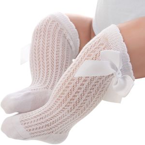 Baby Meisjes Leuke Sokken Grote Strik Decor Dunne Stijl Losse Knie Kous Baby Prinses Jurk Gedoopt Kostuum Accessoires