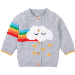 Peuter \ U2019s Lente Herfst Kleding, o-hals Lange-Mouwen Trui Vest Met Rainbow Cloud Star Patronen Voor Baby Meisje, Jongen