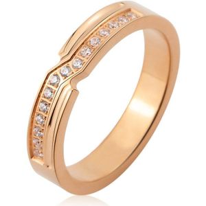 Mooie En Glanzend Inlay 15 Kleine Zirkoon Vrouwen Ring Titanium Staal Top Sieraden Voor Vrouwen Liefde Ringen Bruiloft