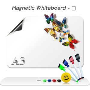 A3 Whiteboard 12 &quot;X 17&quot; Flexibele Magneten Waterdichte Kids Wit Tekentafel Bericht Magnetische Koelkast Boards FM05