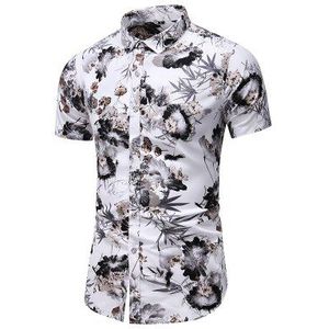 Zomer Aankomst Mannen Hawaiian Shirt Casual Korte Mouwen Gedrukt Shirt Regular Fit Mannelijke Chinese Stijl Overhemd M-7XL