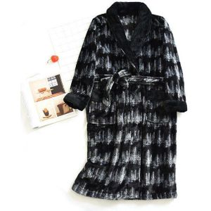 Mannen Winter Gewaad Warme Dikke Flanellen Pyjama Mannelijke Badjas Homewear Comfortabele Nachtkleding Home Kleding