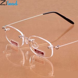 Zilead Randloze-frame Leesbril voor Mannen Vrouwen Lezers Kleine Brillen Verziendheid Hars Bril anti-vermoeidheid Ultra- licht 13g