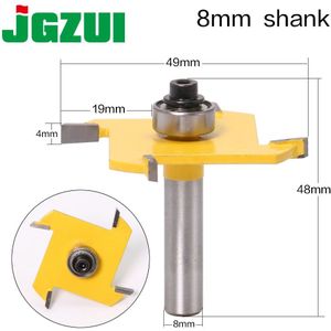 1PSC Z4 T TYPE INLASSEN BIT 8 mmShank cutter Industriële Grade Rabbeting Bit houtbewerking tool router bits