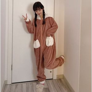 Herfst Winter Vrouwen Lange Mouw Stuk Pyjama Nachtjapon Flanel Nachthemden Zoete Meisjes Nachtkleding Schattige Prinses Coral Fleece 1475