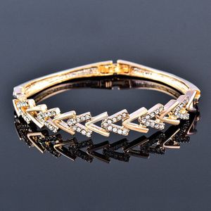 Sinleery Charm Rhinestone Hollow Bangle Voor Vrouwen Rose Goud Zilver Kleur Wedding Armbanden Mode-sieraden SL468 Ssf