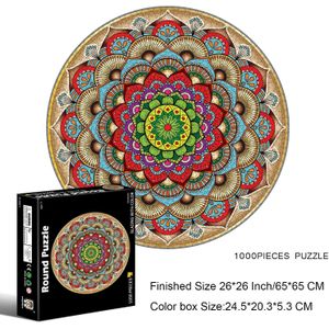 Legpuzzels 1000 Stuks Voor Volwassenen Ronde Puzzel, Mandala Grote Ronde Moeilijk En Uitdaging Puzzel