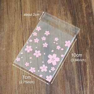 100 Pcs Multi-Size Roze Sakura Plastic Enveloppen Kersenbloesem Zelfklevende Envelop Bruiloft Bag Kantoor School supply