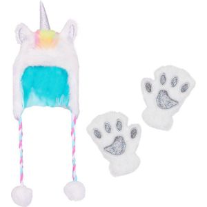 Eenhoorn Winter Hoed Handschoenen Poten Eenhoorn Kerstcadeau Voor Meisjes Winter Faux Fur Hoeden Handschoen Set Voor Beanie Cosplay Fotografie