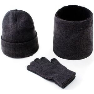 3 Stks/set Heren Gebreide Muts Handschoenen Sjaal Set Xmas Winter Warming Hoed Volledige Cover Handschoen Comfortabele Warm -B5