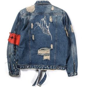 Klassieke gebroken rits voor oude Denim Jas bule zwarte jeans jassen