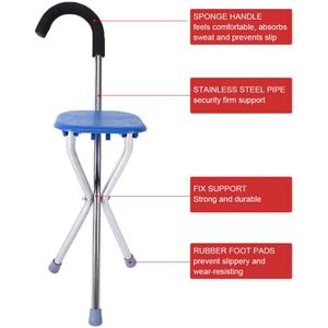 Opvouwbare Wandelstok Statief Kruk Rvs Verdikking Ouderen Wandelstok Multifunctionele Kruk Voor Ouderen Handicap