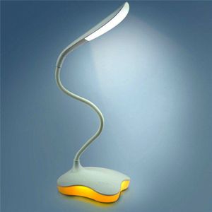 2 in 1 3 Niveau Dimbare Clover LED Lezen Studie Bureaulamp Flexibele Oogbescherming Verlichting Nachtlampje Oplaadbare Tafellamp