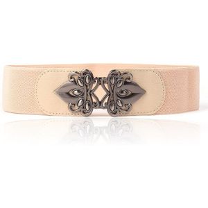 Brede Elastische Riem voor Vrouw Hengreda Jurk Accessoires Corset Riem voor Trui & Skrit Cinch Riem met Bloem Metalen gesp